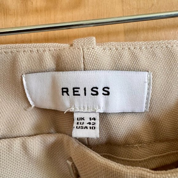 Reiss Beige Pleated Tapered Pant - Picture 3 of 5